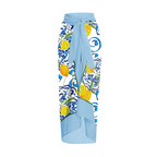 Lemon Print Tie-shoulder One Piece Swimsuit and Sarong
