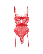 Sexy Metal Chain Lace Mesh Shaping Bodysuit