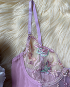 Sexy Sheer Embroidered Mesh Lingerie Set