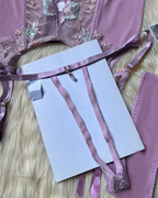 Sexy Sheer Embroidered Mesh Lingerie Set