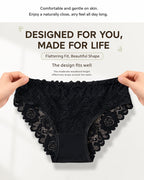 5-Pack Sexy Lace Openwork Cotton Crotch High Elastic Panties