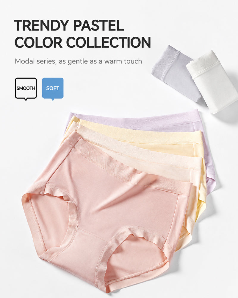 5-Pack Mid Waist Soft Modal Cotton Panties