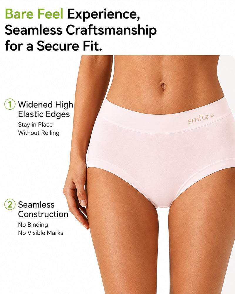 5-Pack Mid Waist Seamless Modal Silk Antibacterial Crotch Briefs