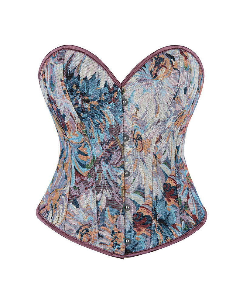Monet Oil Painting Vintage Fishbone Corset Tight Gather Court Shaping Top