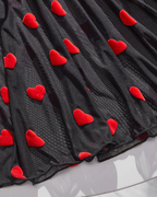 Sexy Sheer Lace Mesh Nightdress with Heart Accent