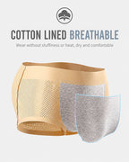 2-Pack Men's Breathable Mesh with Removable Pads for Buttock Shaping Panties