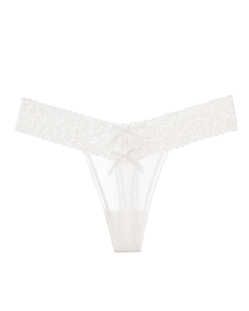 Floral Lace Cutout Thong Panties