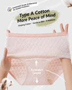 4-Pack Mid-waist Cotton Antibacterial Seamless Jacquard Breathable Briefs
