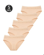 5-Pack Lace Trim Cotton Seamless Panties