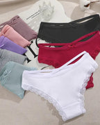 Women's Underwear Threaded Cotton Underwear Cute Bow Low Waist Bikini Lace Panties For Women