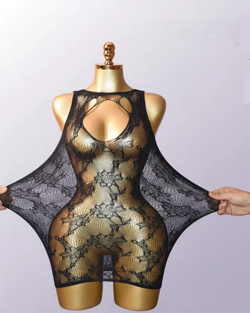 Sexy Lingerie Women's Sexy Net Stockings Open File One-piece Stockings Hollow Temptation