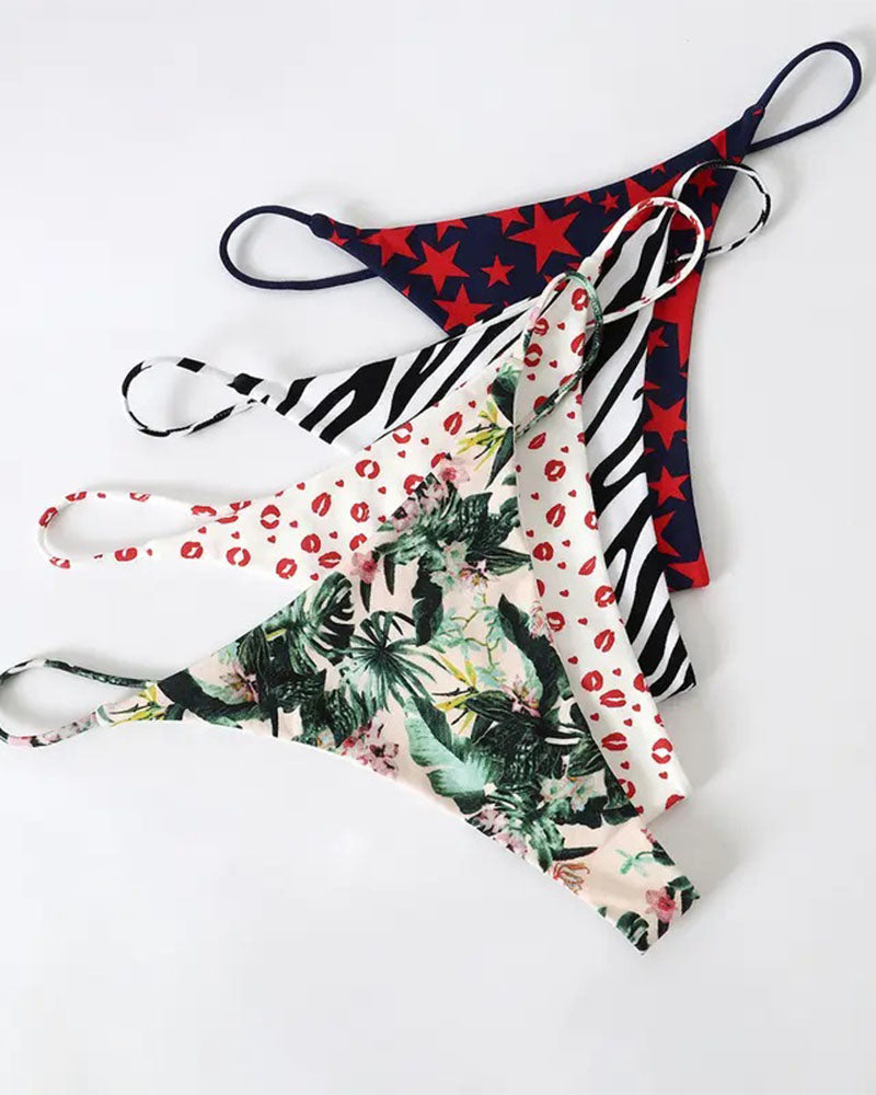 Double-Layer String Cotton T-Back Thong