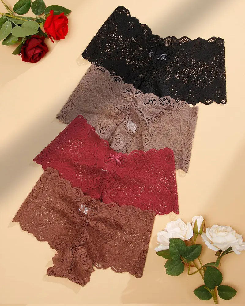 European And American Style Sexy Lace Women's Low-Lise Seamless Cut-Out Briefs