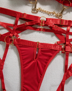 Sexy Punk Style Metal Chain Strappy Lingerie Set