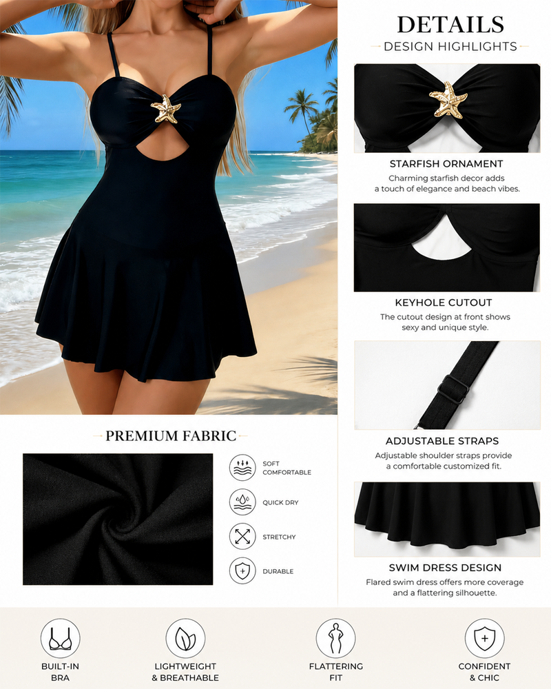 Starfish Charm One-Piece Slim-Fit Bikini