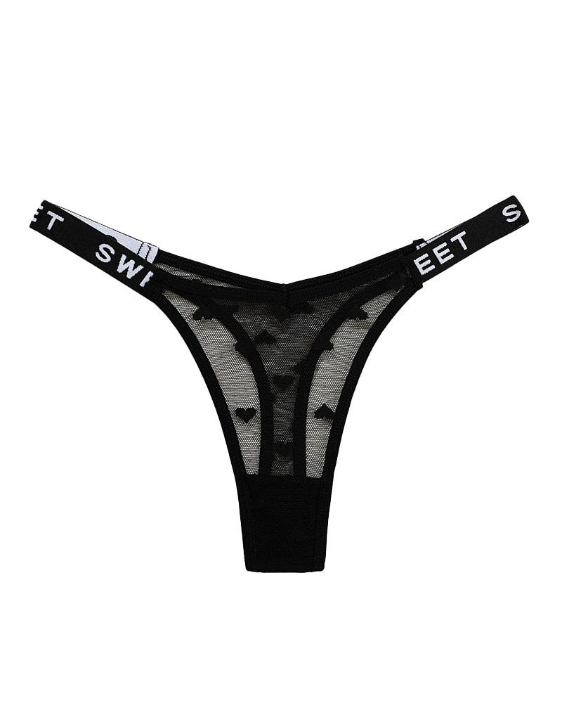 Sexy Heart Lace Thong Panties 3-Pack