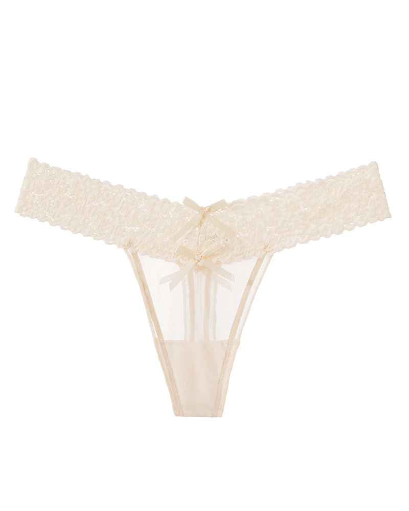 Floral Lace Cutout Thong Panties