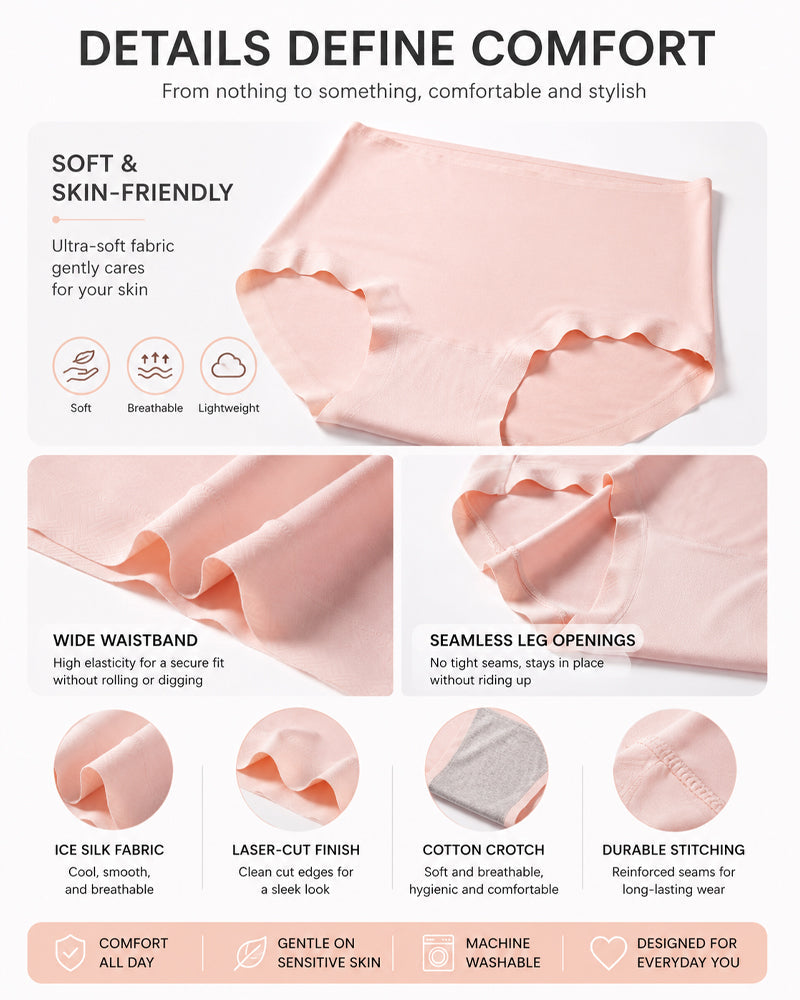 5-Pack Mid Waist Soft Modal Cotton Panties
