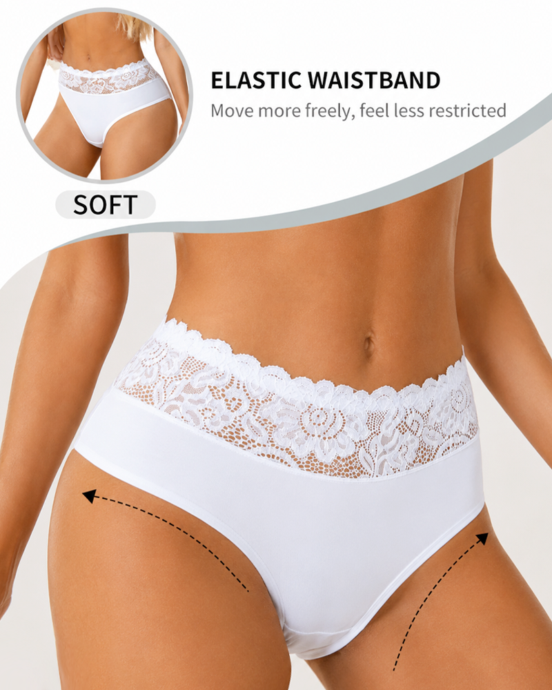 5-Pack Sexy Floral Lace High Elasticity Breathable Briefs