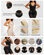 Women's V-shaped Elastic Band Design S-curve Shaping and Tummy Control Bodysuit