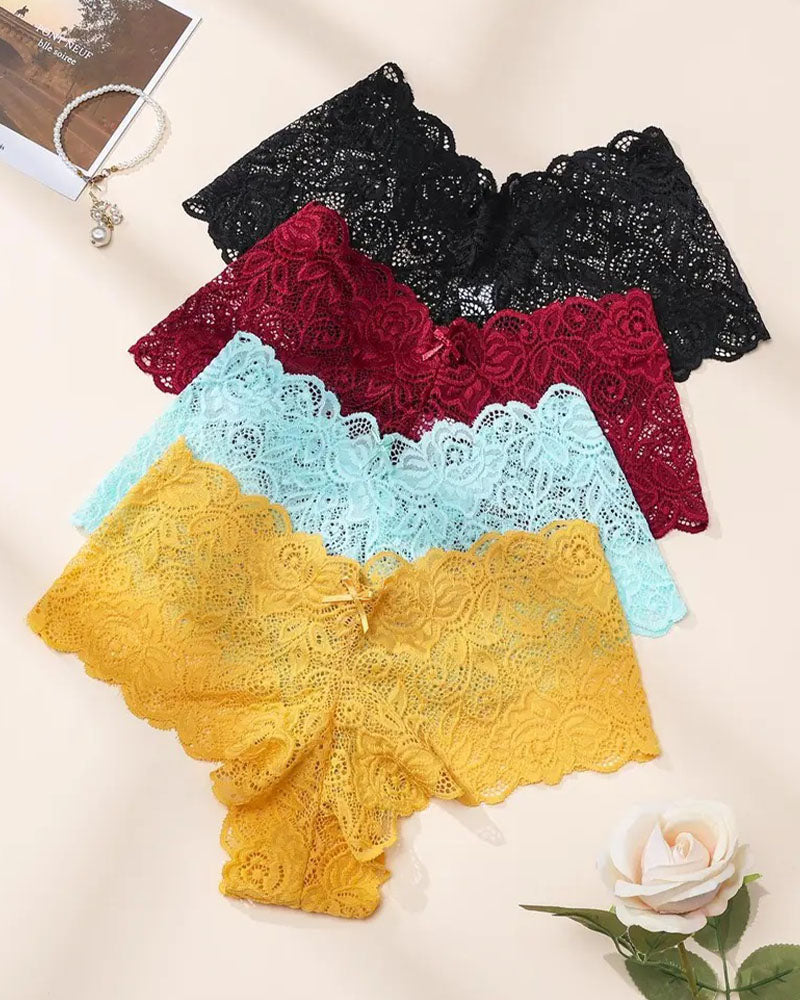 European And American Style Sexy Lace Women's Low-Lise Seamless Cut-Out Briefs