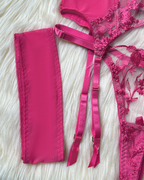 Sexy Sheer Embroidered Mesh Lingerie Set
