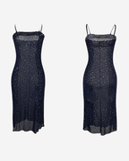 Sequin Lace Rhinestone Strap Slip Nightgown