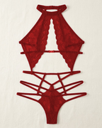 Lace Cut-Out Sheer Slim Fit Lingerie Bodysuit