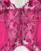 Sexy Sheer Embroidered Mesh Lingerie Set