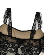 Satin Lace Patchwork Color Block Cami Chemise Side Slit Nightgowns