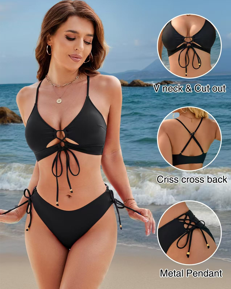 Sexy Tie-Strap Backless Two-Piece Bikini