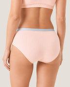 Multi-pack Pure Cotton Colorblock Ribbed Seamless Briefs