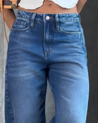 Women's High-waisted Tummy-control Washed Denim Jeans