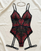 Sexy Sheer Lace Embroidered Bodysuit