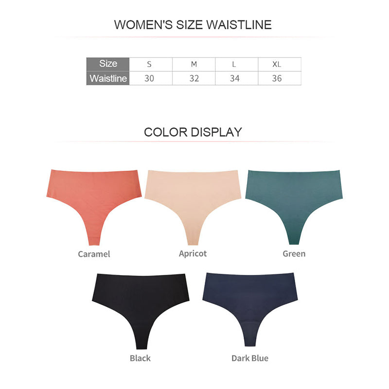 Women's Seamless Solid Color Drop Waist Thong