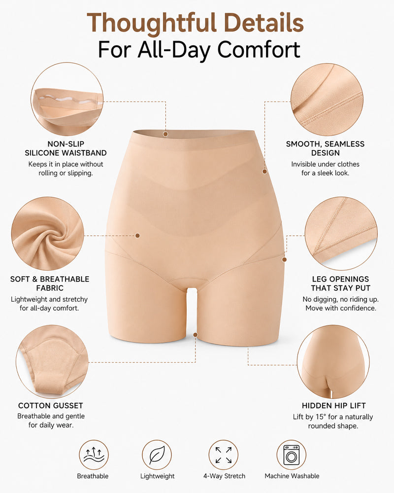 2-Pack High Waist Tummy Control Seamless Breathable Mesh Shaping Shorts