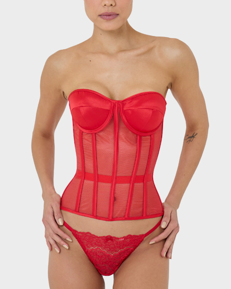 Sleek Mesh Supportive Push-Up Corset