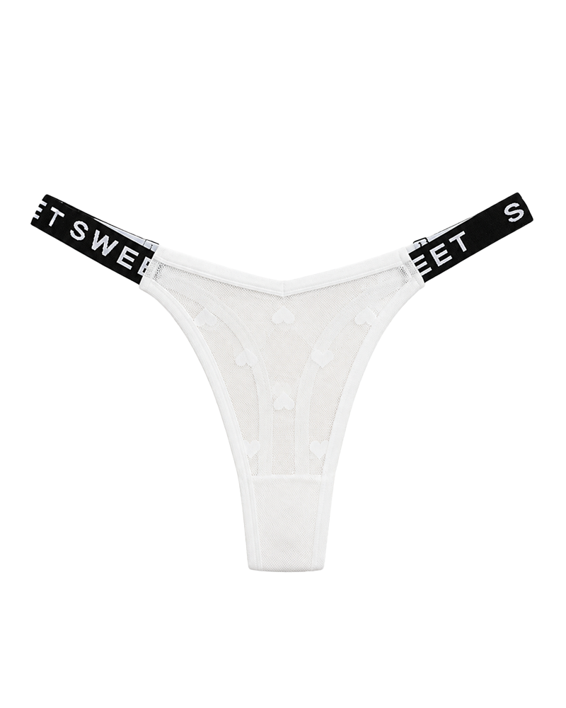 Sexy Heart Lace Thong Panties 3-Pack