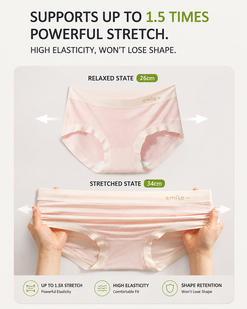 5-Pack Mid Waist Seamless Modal Silk Antibacterial Crotch Briefs