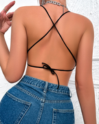 Sexy Rhinestone Mesh Sheer Backless Bodysuit