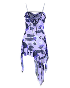 Sexy Leopard Print Sheer Mesh Rhinestone Strap Nightgown