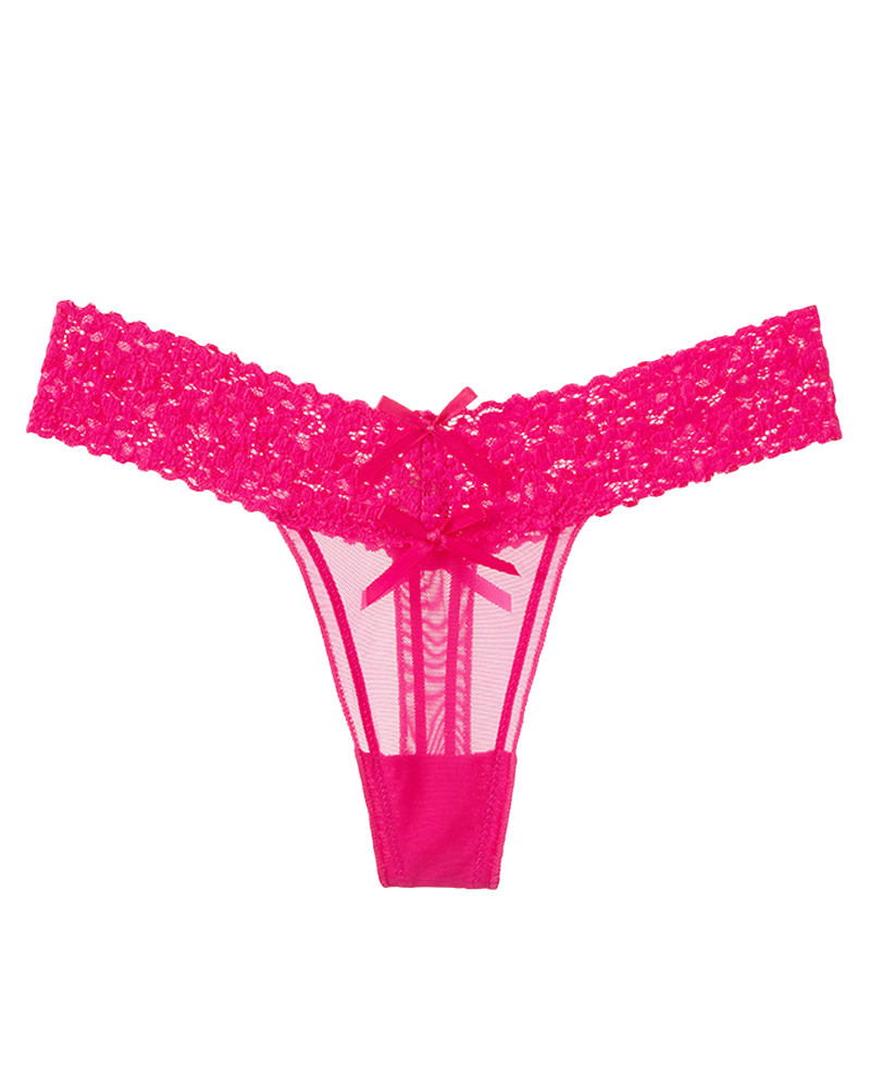 Floral Lace Cutout Thong Panties