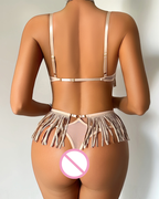 Sexy Sequin Fringe Cut-Out Lingerie Set