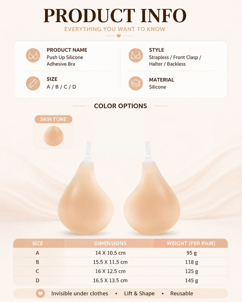 Halter Neck Teardrop Silicone Lift-Up Invisible Bra