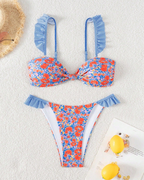 Vintage Ditsy Floral Two-Piece Bikini Swimsuit