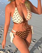 Women's Polka Dot Print High-End Stylish Two-Piece Bikini Set