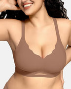 Scalloped Wireless Bras with  Mesh