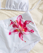Printed Halter Tie Two-Piece High-Waist Bikini Set