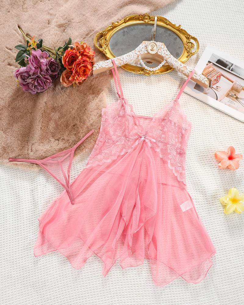 Sexy Sheer Mesh Babydoll Nightgown