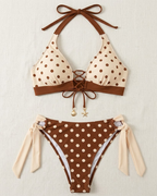 Women's Polka Dot Print High-End Stylish Two-Piece Bikini Set
